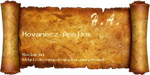 Hovanecz Apolka névjegykártya